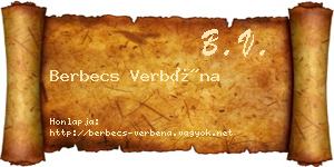 Berbecs Verbéna névjegykártya